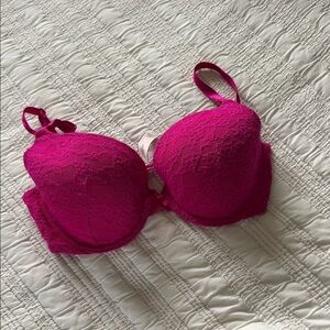 Victoria’s Secret Y2K Lace Demi Bra in Fuchsia